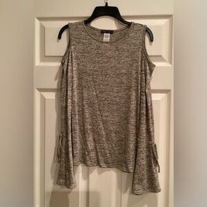 Harper Max Cold Shoulder Decorative Bell Sleeve Womens Top Size Small